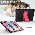 For Samsung Galaxy Tab A7 (2020) T500/T505 Shockproof Two-Color Silicone Protective Case with Holder(Black + Rose Red) - 4