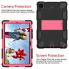 For Samsung Galaxy Tab A7 (2020) T500/T505 Shockproof Two-Color Silicone Protective Case with Holder(Black + Rose Red) - 5
