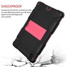 For Samsung Galaxy Tab A7 (2020) T500/T505 Shockproof Two-Color Silicone Protective Case with Holder(Black + Rose Red) - 6
