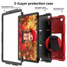 For Samsung Galaxy Tab A7 (2020) T500/T505 Shockproof Two-Color Silicone Protective Case with Holder(Red + Black) - 1