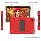 For Samsung Galaxy Tab A7 (2020) T500/T505 Shockproof Two-Color Silicone Protective Case with Holder(Red + Black) - 2