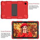For Samsung Galaxy Tab A7 (2020) T500/T505 Shockproof Two-Color Silicone Protective Case with Holder(Red + Black) - 3