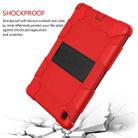 For Samsung Galaxy Tab A7 (2020) T500/T505 Shockproof Two-Color Silicone Protective Case with Holder(Red + Black) - 6