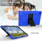 For Samsung Galaxy Tab A7 (2020) T500/T505 Shockproof Two-Color Silicone Protective Case with Holder(Blue + Black) - 4