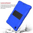 For Samsung Galaxy Tab A7 (2020) T500/T505 Shockproof Two-Color Silicone Protective Case with Holder(Blue + Black) - 6