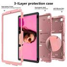 For Samsung Galaxy Tab A7 (2020) T500/T505 Shockproof Two-Color Silicone Protective Case with Holder(Rose Gold + Rose Gold) - 1