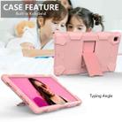 For Samsung Galaxy Tab A7 (2020) T500/T505 Shockproof Two-Color Silicone Protective Case with Holder(Rose Gold + Rose Gold) - 4