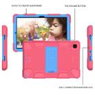 For Samsung Galaxy Tab A7 (2020) T500/T505 Shockproof Two-Color Silicone Protective Case with Holder(Rose Red + Blue) - 2