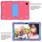 For Samsung Galaxy Tab A7 (2020) T500/T505 Shockproof Two-Color Silicone Protective Case with Holder(Rose Red + Blue) - 3