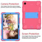 For Samsung Galaxy Tab A7 (2020) T500/T505 Shockproof Two-Color Silicone Protective Case with Holder(Rose Red + Blue) - 5