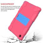 For Samsung Galaxy Tab A7 (2020) T500/T505 Shockproof Two-Color Silicone Protective Case with Holder(Rose Red + Blue) - 6