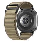 For Samsung Galaxy Watch Ultra 47mm xDfind Black Buckle Loop Nylon Watch Band(Olive Green) - 1