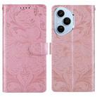 For Honor 400 Pro Global 160.8mm Embossed Floral Pattern Leather Phone Case(Pink) - 1