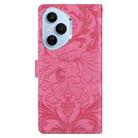 For Honor 400 Pro Global 160.8mm Embossed Floral Pattern Leather Phone Case(Rose Red) - 3
