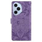 For Honor 400 Pro Global 160.8mm Embossed Floral Pattern Leather Phone Case(Purple) - 3
