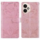 For Honor 400 Global 156.5mm Embossed Floral Pattern Leather Phone Case(Pink) - 1