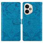 For Honor 400 Global 156.5mm Embossed Floral Pattern Leather Phone Case(Blue) - 1