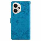 For Honor 400 Global 156.5mm Embossed Floral Pattern Leather Phone Case(Blue) - 3