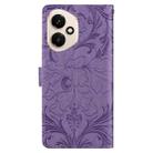 For Honor 400 Global 156.5mm Embossed Floral Pattern Leather Phone Case(Purple) - 3