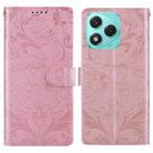 For Honor 400 Lite Global Embossed Floral Pattern Leather Phone Case(Pink) - 1