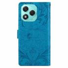 For Honor 400 Lite Global Embossed Floral Pattern Leather Phone Case(Blue) - 3