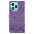 For Honor 400 Lite Global Embossed Floral Pattern Leather Phone Case(Purple) - 3