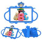 For Samsung Galaxy Tab A7 (2020) T500/T505 Cartoon Monkey Kids Tablet Shockproof EVA Protective Case with Holder & Shoulder Strap & Handle(Blue) - 1