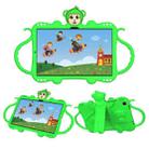 For Samsung Galaxy Tab A7 (2020) T500/T505 Cartoon Monkey Kids Tablet Shockproof EVA Protective Case with Holder & Shoulder Strap & Handle(Green) - 1