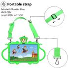 For Samsung Galaxy Tab A7 (2020) T500/T505 Cartoon Monkey Kids Tablet Shockproof EVA Protective Case with Holder & Shoulder Strap & Handle(Green) - 2