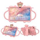 For Samsung Galaxy Tab A7 (2020) T500/T505 Cartoon Monkey Kids Tablet Shockproof EVA Protective Case with Holder & Shoulder Strap & Handle(Rose Gold) - 1