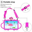 For Samsung Galaxy Tab A7 (2020) T500/T505 Cartoon Monkey Kids Tablet Shockproof EVA Protective Case with Holder & Shoulder Strap & Handle(Rose Red) - 1