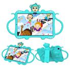 For Samsung Galaxy Tab A7 (2020) T500/T505 Cartoon Monkey Kids Tablet Shockproof EVA Protective Case with Holder & Shoulder Strap & Handle(Mint Green) - 1