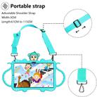 For Samsung Galaxy Tab A7 (2020) T500/T505 Cartoon Monkey Kids Tablet Shockproof EVA Protective Case with Holder & Shoulder Strap & Handle(Mint Green) - 2