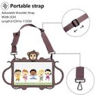 For Samsung Galaxy Tab A7 (2020) T500/T505 Cartoon Monkey Kids Tablet Shockproof EVA Protective Case with Holder & Shoulder Strap & Handle(Brown) - 2