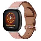 For Fitbit Versa 3 / 4 / Sense 2 Classic Buckle Genuine Leather Watch Band(Pink) - 1
