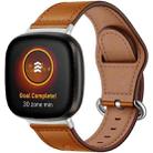 For Fitbit Versa 3 / 4 / Sense 2 Classic Buckle Genuine Leather Watch Band(Brown) - 1
