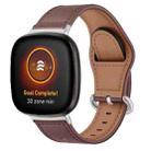 For Fitbit Versa 3 / 4 / Sense 2 Classic Buckle Genuine Leather Watch Band(Chocolate Color) - 1