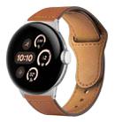 For Google Pixel Watch 3 45mm Reverse Buckle Genuine Leather Watch Band(Brown) - 1