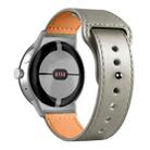 For Google Pixel Watch 3 45mm Reverse Buckle Genuine Leather Watch Band(Light Grey) - 3