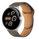 For Google Pixel Watch 1 / 2 / 3 41mm Reverse Buckle Genuine Leather Watch Band(Chocolate Color) - 1