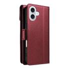 For iPhone 17 Multi Card Wallet Leather Phone Case with Strap(Red) - 3