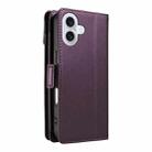 For iPhone 17 Multi Card Wallet Leather Phone Case with Strap(Purple) - 3