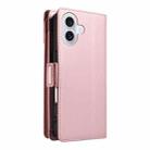 For iPhone 17 Multi Card Wallet Leather Phone Case with Strap(Rose Gold) - 3