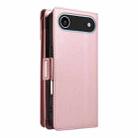 For iPhone 17 Air Multi Card Wallet Leather Phone Case with Strap(Rose Gold) - 3