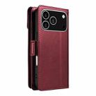 For iPhone 17 Pro Multi Card Wallet Leather Phone Case with Strap(Red) - 3