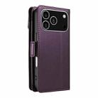 For iPhone 17 Pro Multi Card Wallet Leather Phone Case with Strap(Purple) - 3