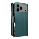 For iPhone 17 Pro Max Multi Card Wallet Leather Phone Case with Strap(Green) - 3