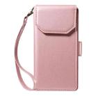 For iPhone 17 Pro Max Multi Card Wallet Leather Phone Case with Strap(Rose Gold) - 2