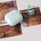 For AirPods 4 Shell Texture Pearl Hanging Buckle Earphone Case(Light Blue) - 2