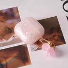 For AirPods 4 Shell Texture Pearl Hanging Buckle Earphone Case(Pink) - 2